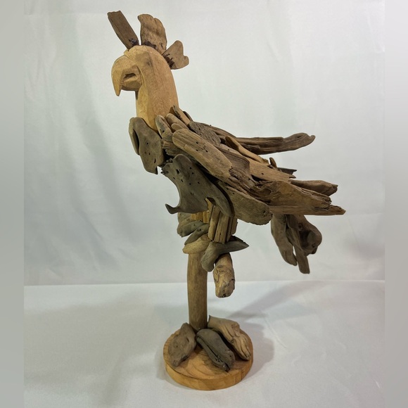 Driftwood Art Bird Handmade Unsigned 17” Folk Art Naturalist - Picture 1 of 9